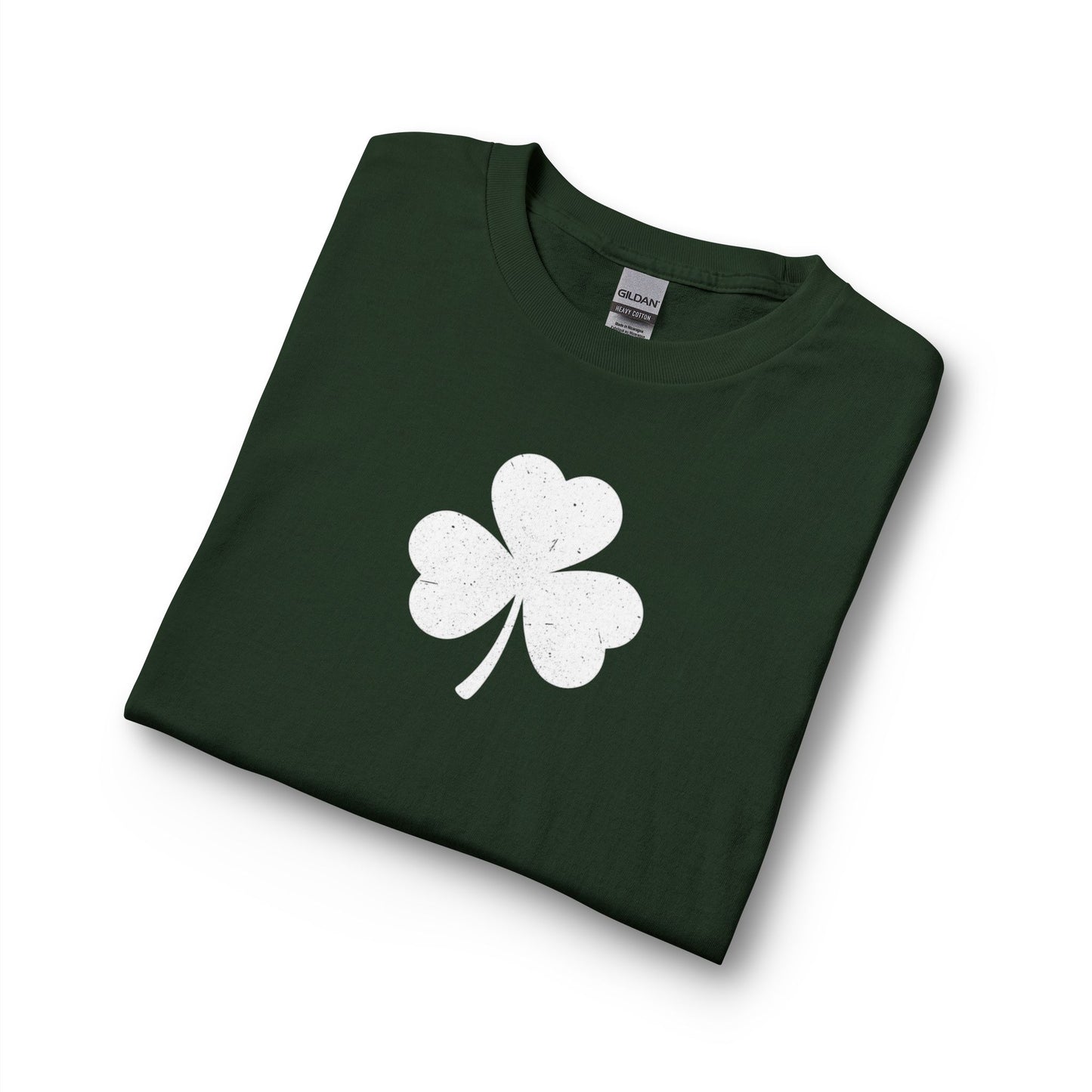 Personalize Long Sleeve T-Shirt - Minimal White Chest Shamrock Graphic