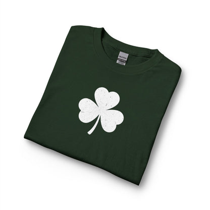 Personalize Long Sleeve T-Shirt - Minimal White Chest Shamrock Graphic