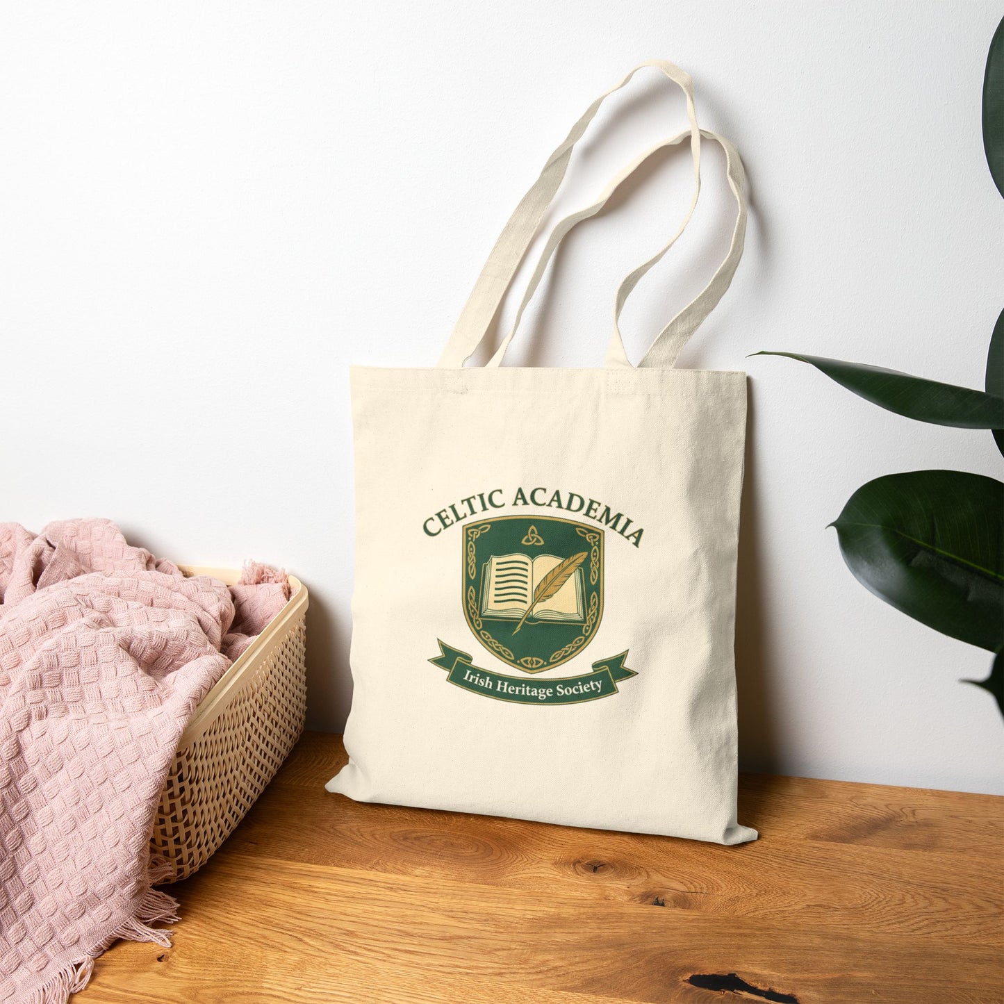 Celtic Academia Canvas Tote Bag — Irish Heritage Society Book Tote