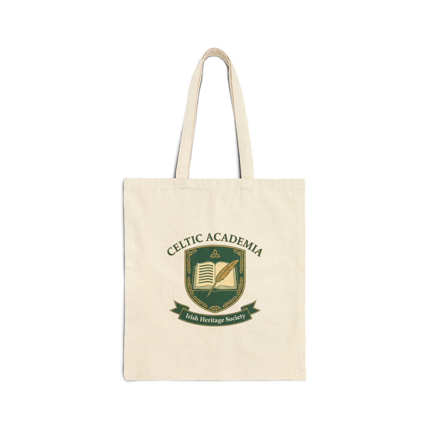 Celtic Academia Canvas Tote Bag — Irish Heritage Society Book Tote