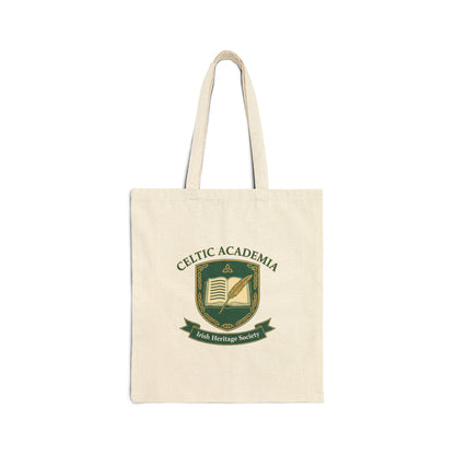 Celtic Academia Canvas Tote Bag — Irish Heritage Society Book Tote
