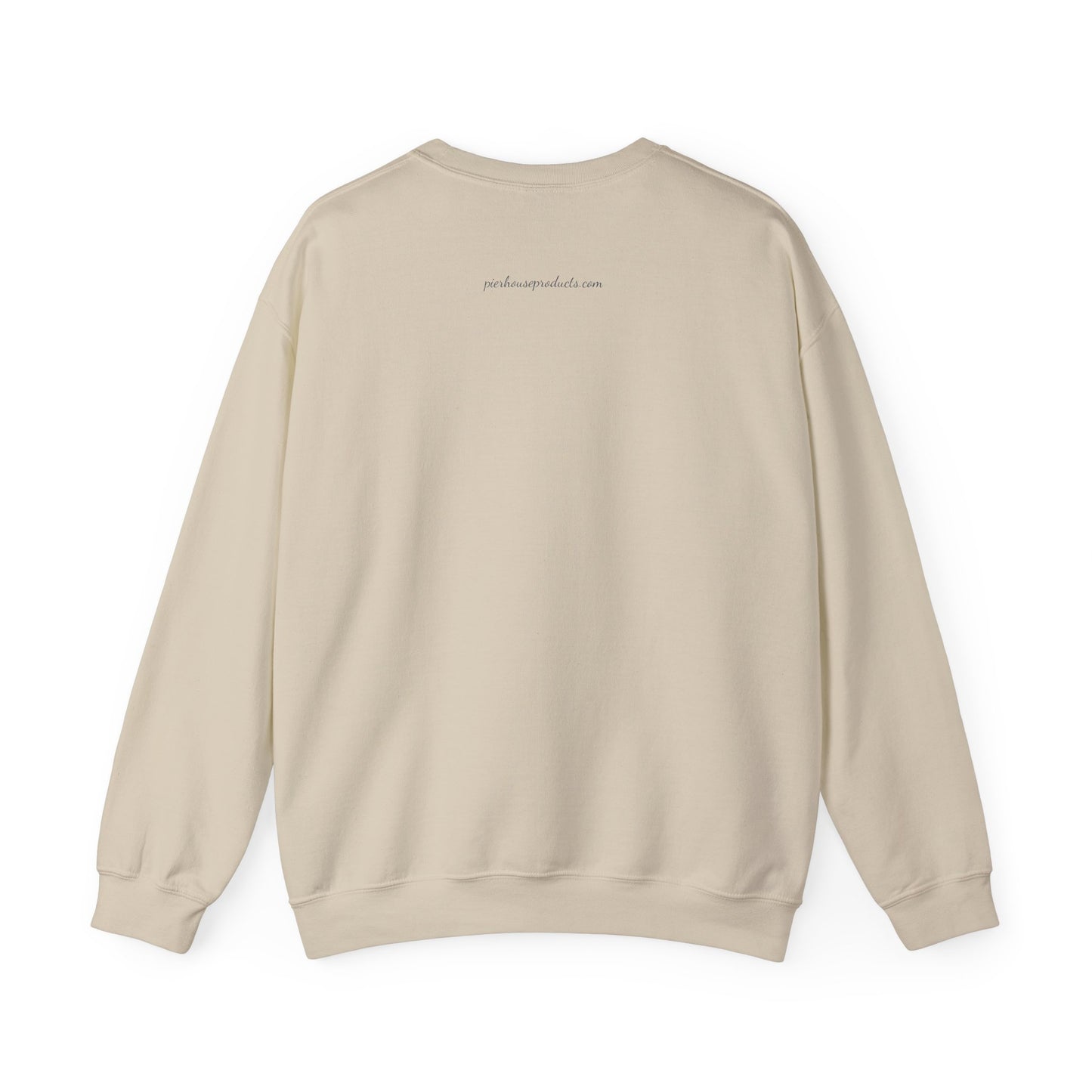Irish Crewneck Sweatshirt — "Strong Like the Atlantic" Minimal Wave Design