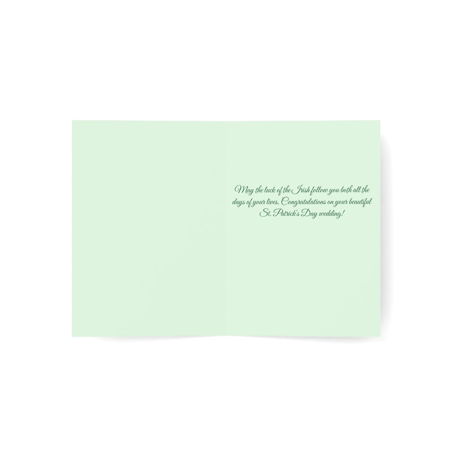 St. Patrick's Day Wedding Card — "Something old, something new, something borrowed, something green" — Personalized Congratulations