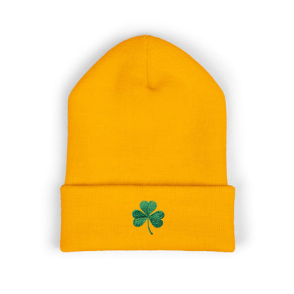 Embroidered Shamrock Beanie — St. Patrick's Day Cuffed Hat