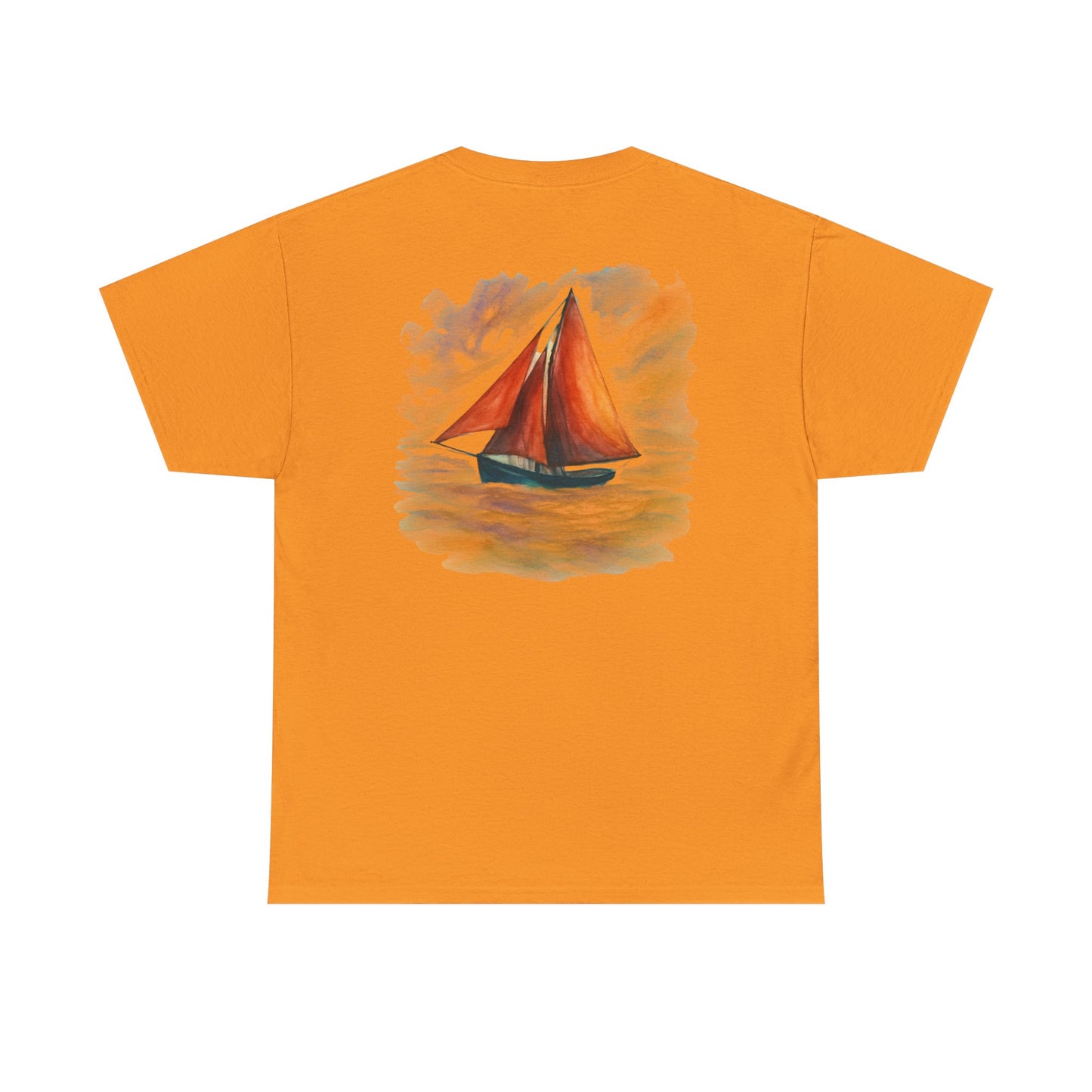Personalized Irish Tides Unisex Heavy Cotton Tee | Galway Hooker Watercolor | Nautical Ocean Lover Gift