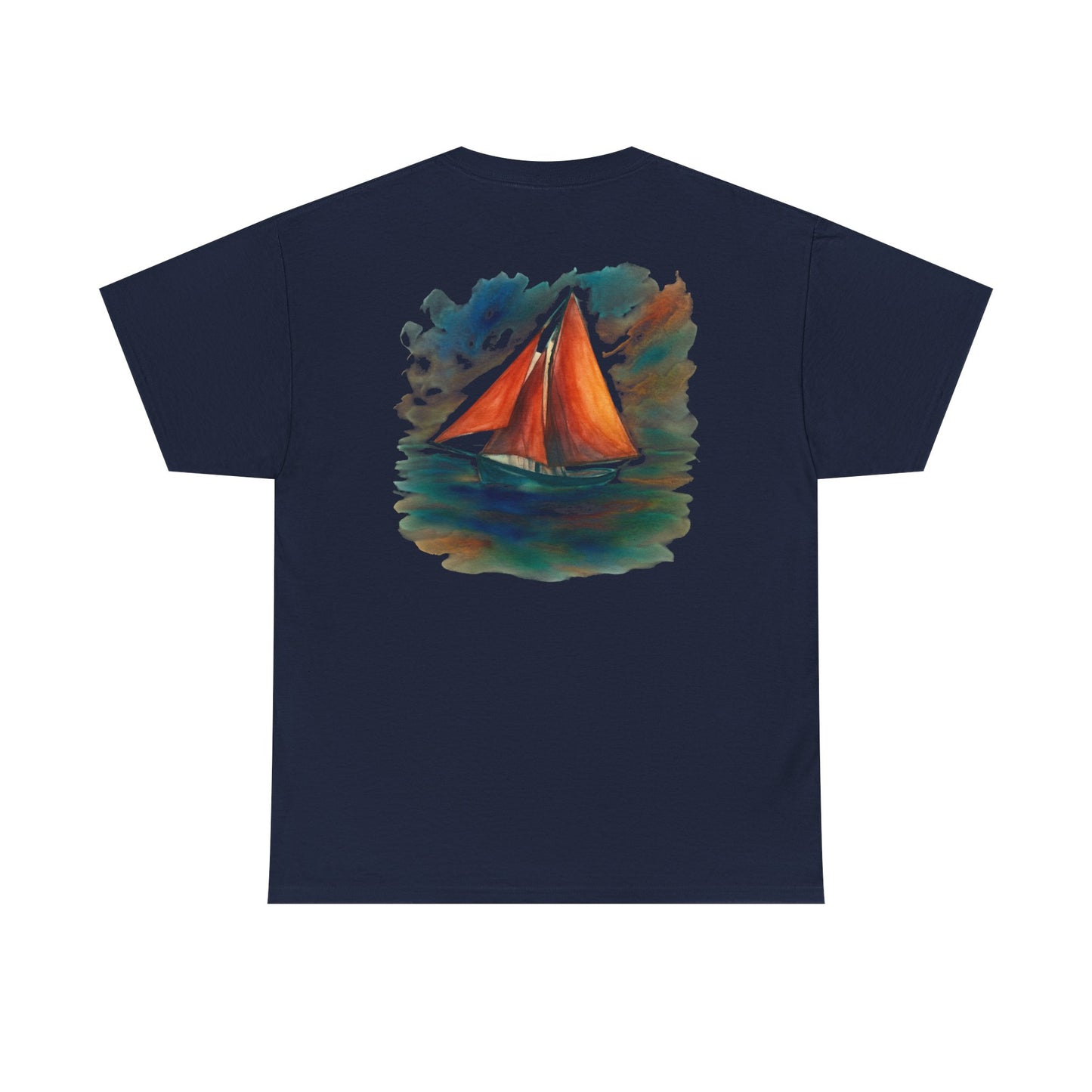 Personalized Irish Tides Unisex Heavy Cotton Tee | Galway Hooker Watercolor | Nautical Ocean Lover Gift