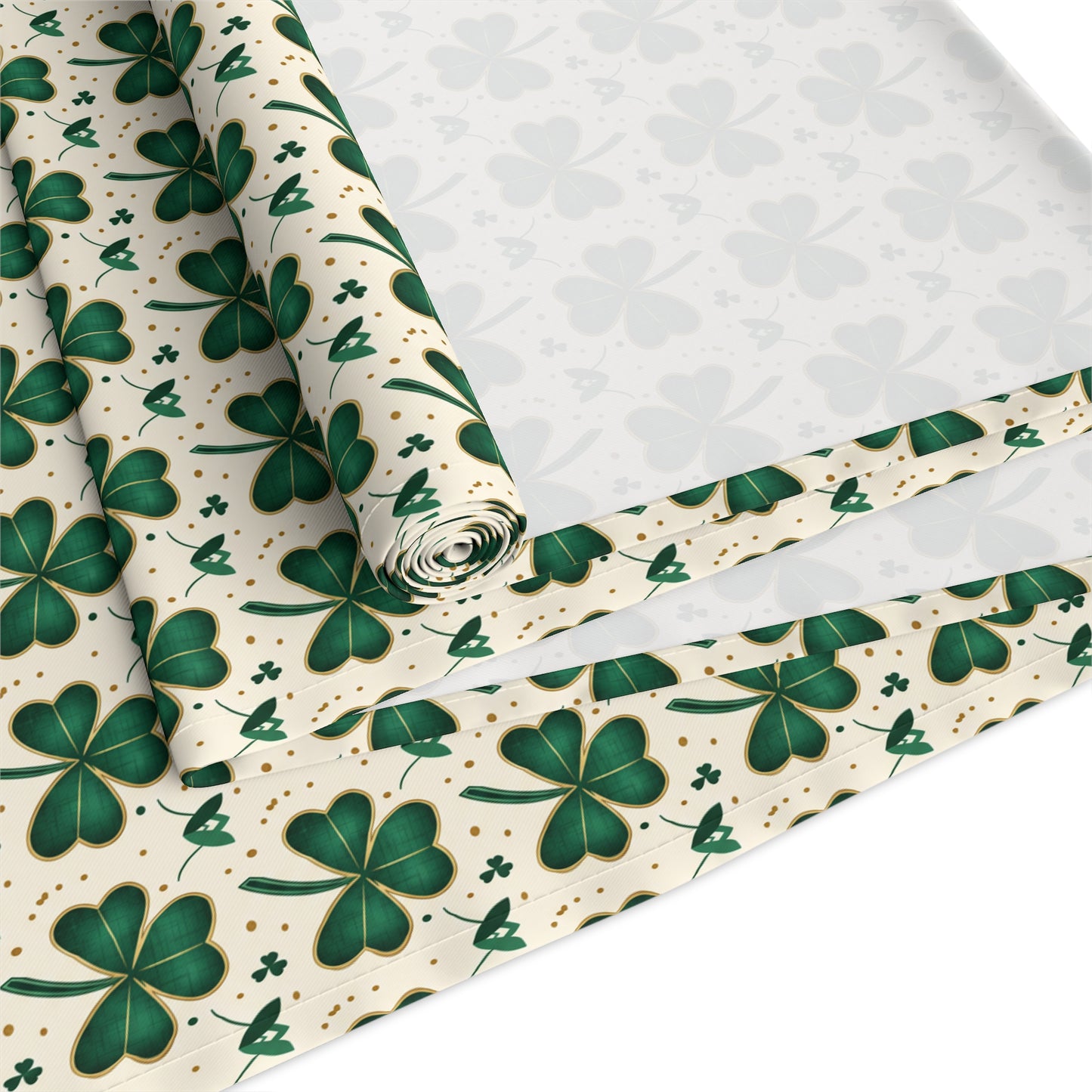 Shamrock Pattern Table Runner — Green Clover St. Patrick’s Day Decor