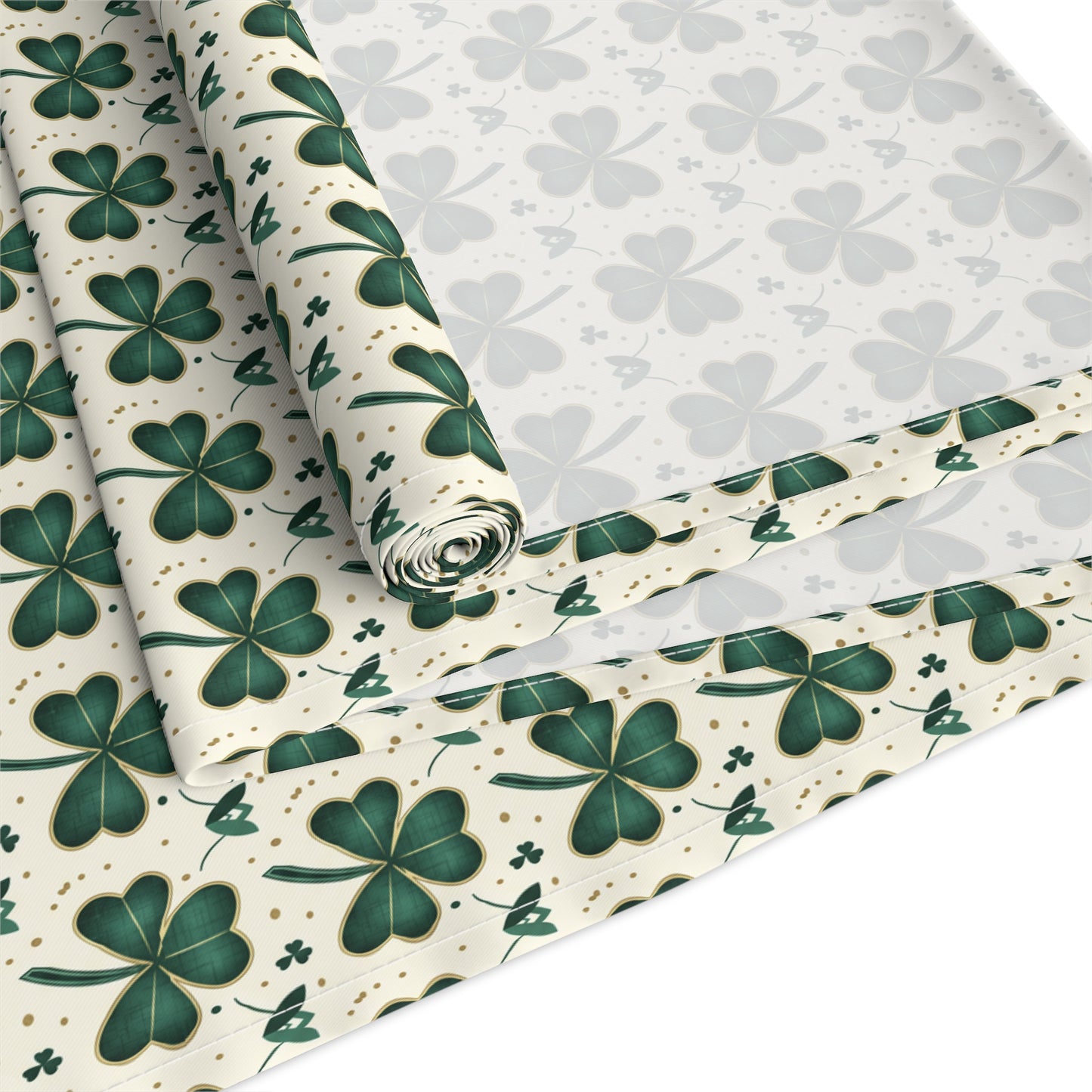 Shamrock Pattern Table Runner — Green Clover St. Patrick’s Day Decor