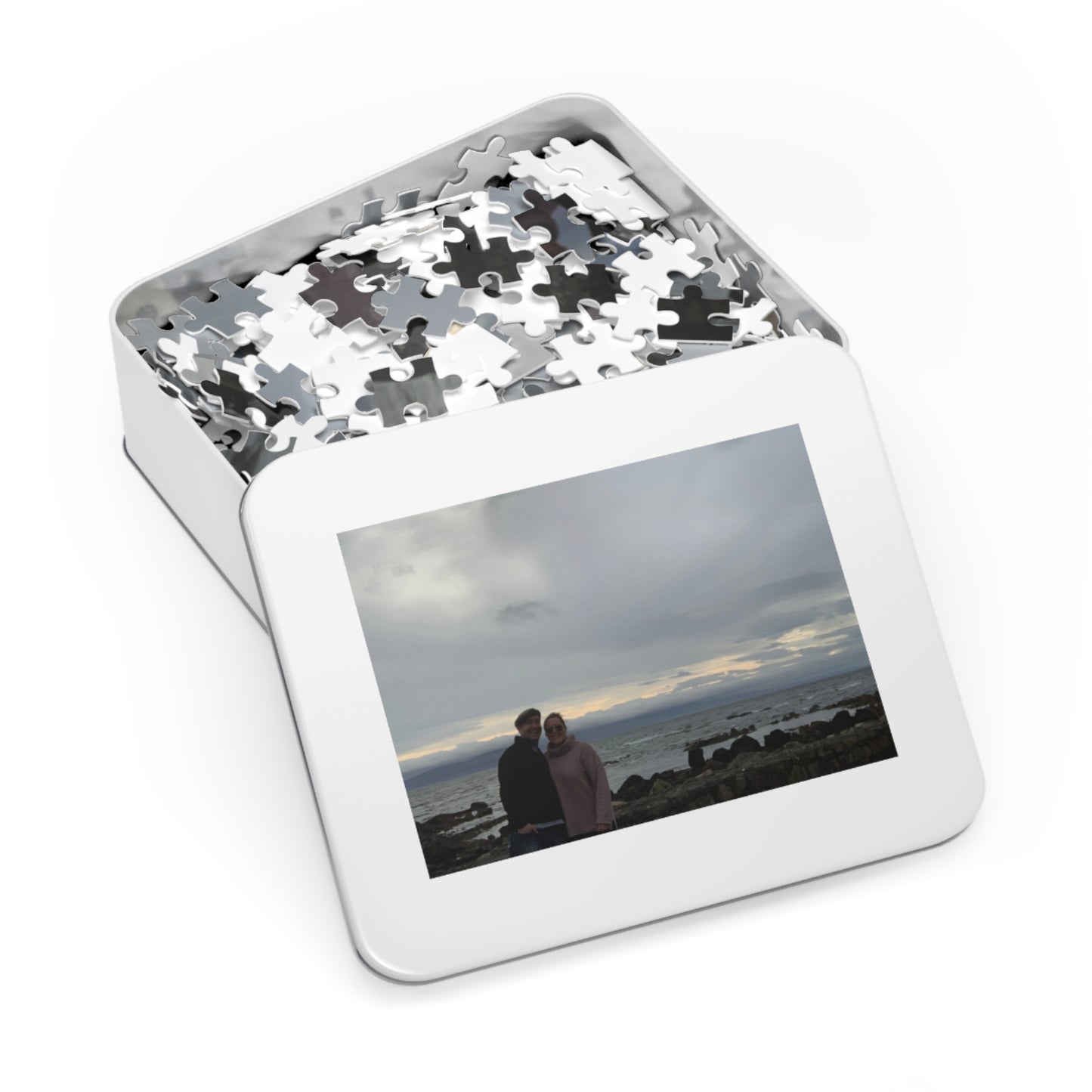 Personalized Photo Jigsaw Puzzle with Tin — Custom Memory Keepsake (Family, Travel, Ireland)