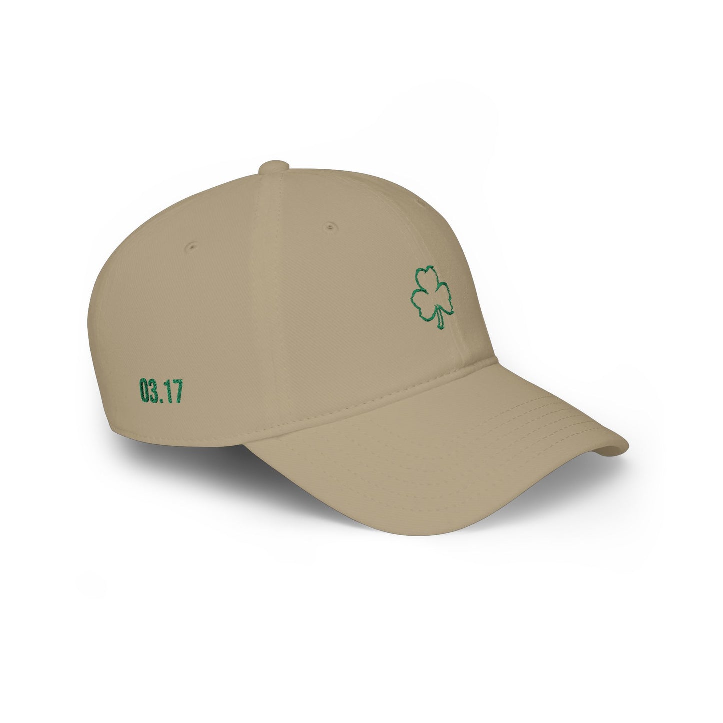 Embroidered Shamrock Low Profile Baseball Cap — St. Patrick’s Day Lucky Clover Hat (Personalize)