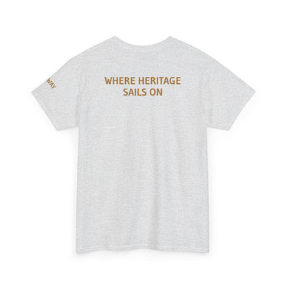 Galway Hooker Nautical T‑Shirt — "Heritage Sails On" Personalized Back & Sleeve Tee