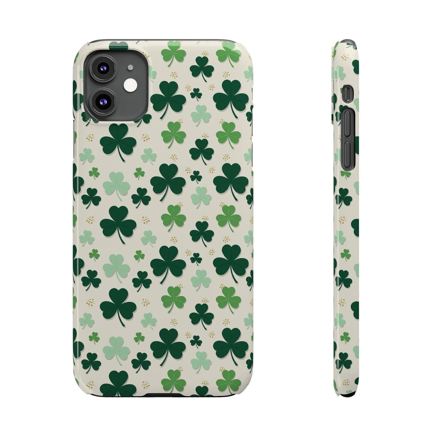Shamrock Pattern Slim Phone Case — Irish Clover Protective Cover