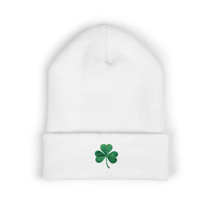 Embroidered Shamrock Beanie — St. Patrick's Day Cuffed Hat