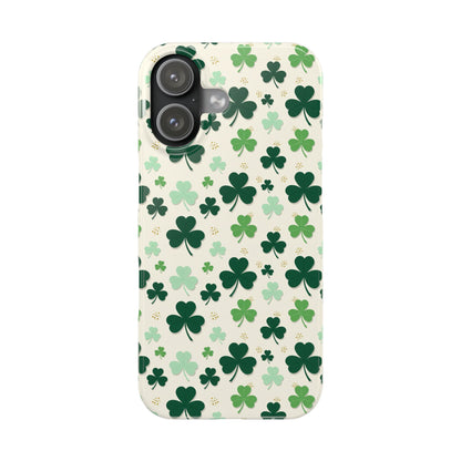 Shamrock Pattern Slim Phone Case — Irish Clover Protective Cover