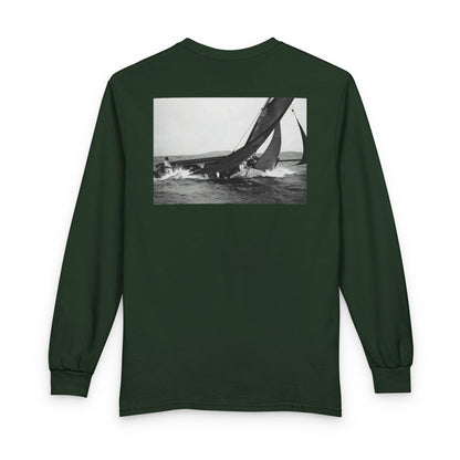 Personalized Galway Hooker Long Sleeve Tee — Custom Boat Photo & Name
