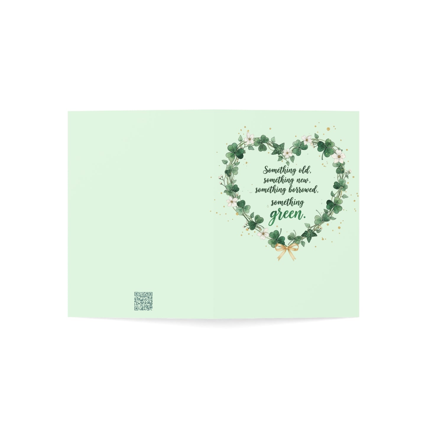 St. Patrick's Day Wedding Card — "Something old, something new, something borrowed, something green" — Personalized Congratulations