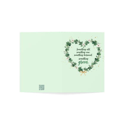 St. Patrick's Day Wedding Card — "Something old, something new, something borrowed, something green" — Personalized Congratulations