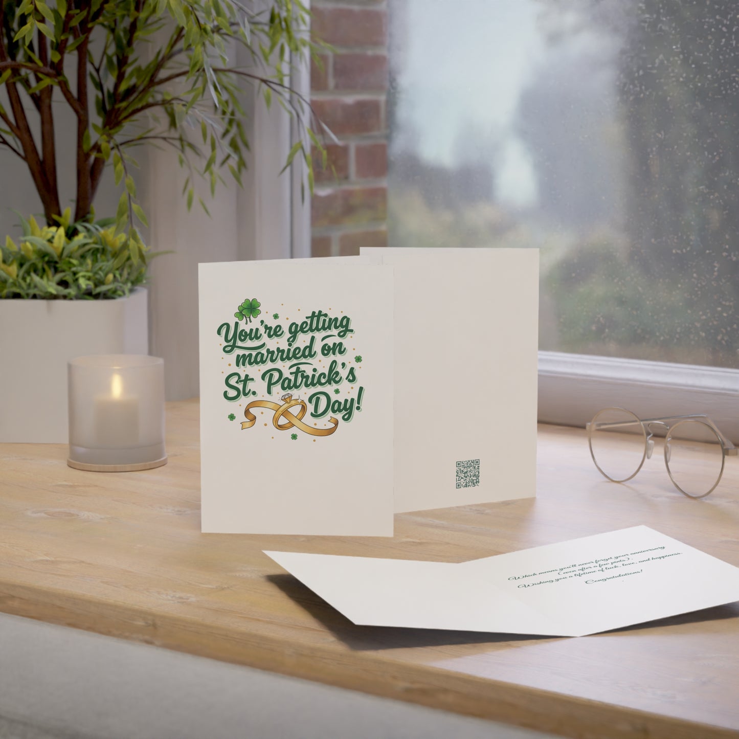 St. Patrick's Day Wedding Greeting Card — "You're getting married on St. Patrick's Day!"