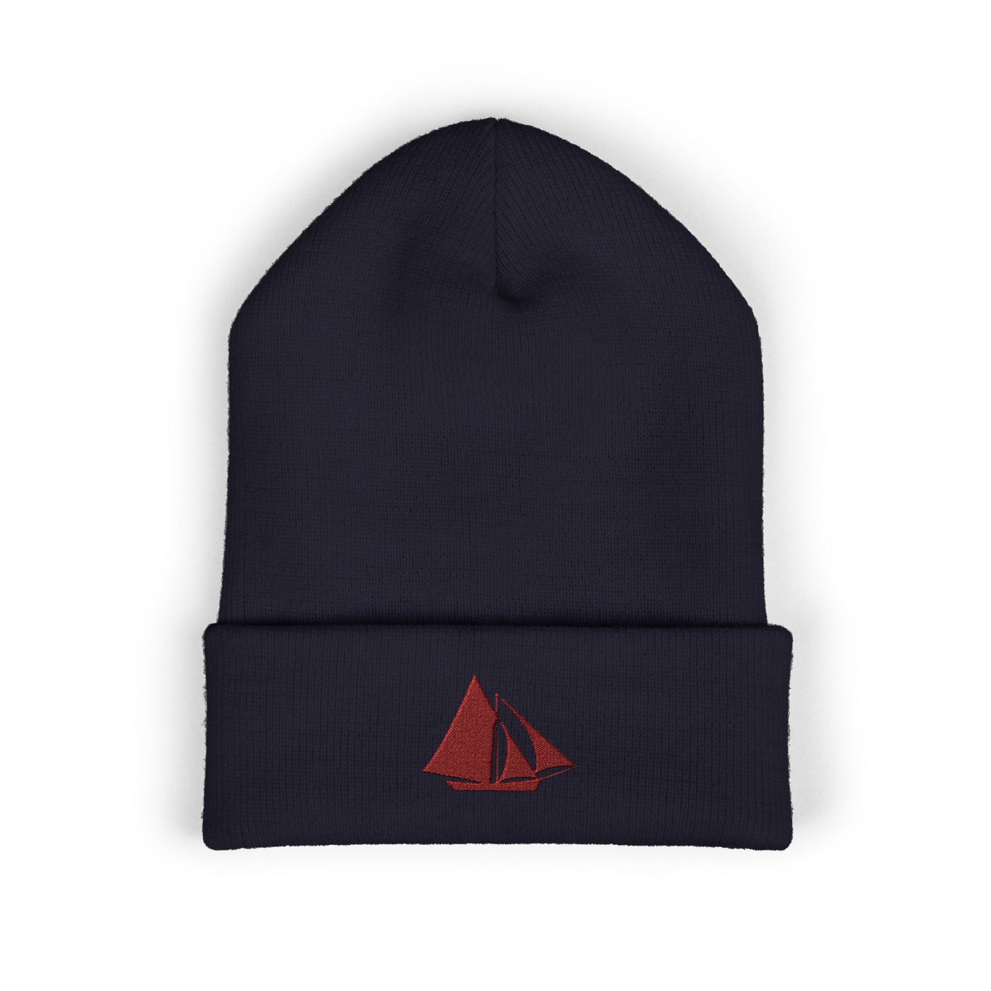 Embroider Galway Hooker Sailboat Cuffed Beanie — Irish Nautical Winter Hat
