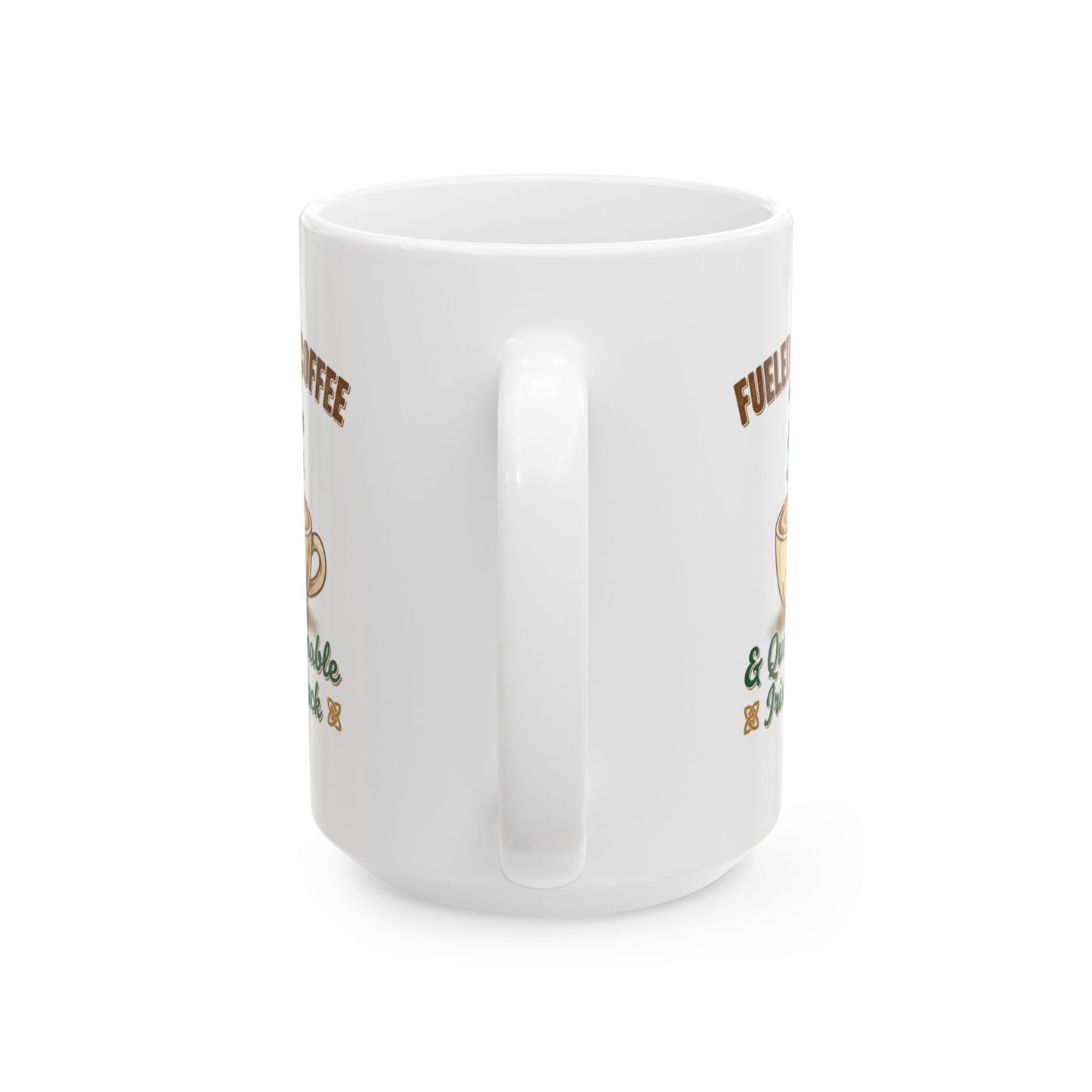 Fueled by Coffee & Caffeine and Irish Luck Ceramic Mug — Retro St. Patrick’s Coffee Gift (11oz, 15oz)