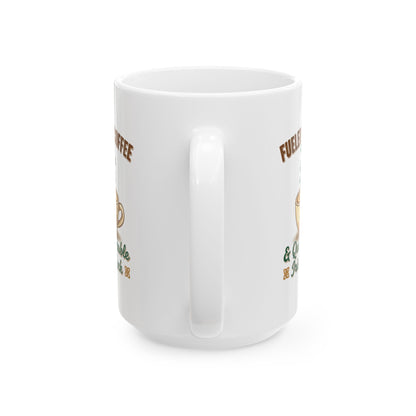 Fueled by Coffee & Caffeine and Irish Luck Ceramic Mug — Retro St. Patrick’s Coffee Gift (11oz, 15oz)