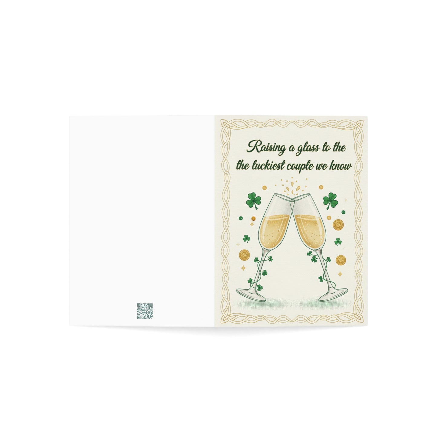 Anniversary Greeting Card — "Raising a glass to the luckiest couple" (St. Patrick's Day Married)