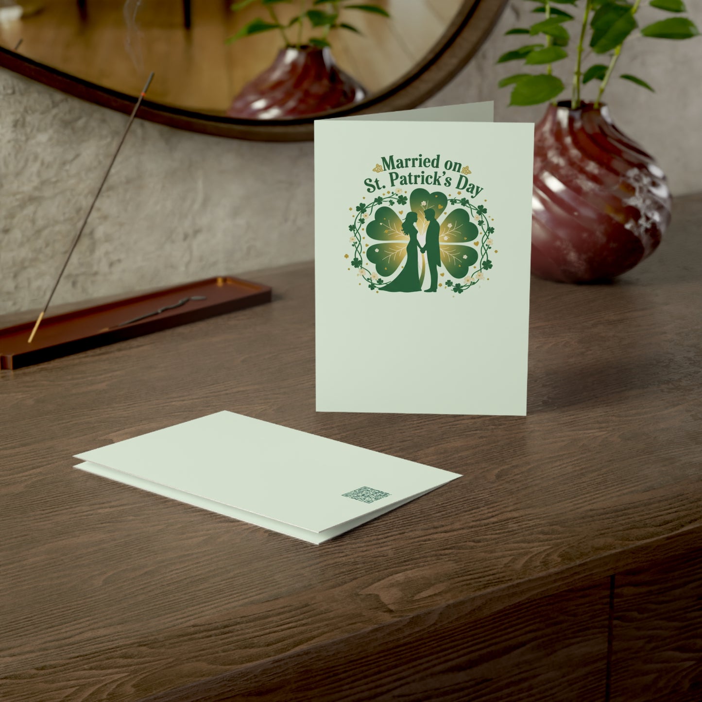 St. Patrick's Day Wedding Anniversary Greeting Card — "Married on St. Patrick's Day" Anniversary Card Personalize