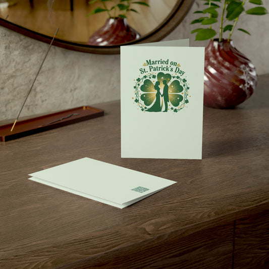 St. Patrick's Day Wedding Anniversary Greeting Card — "Married on St. Patrick's Day" Anniversary Card Personalize
