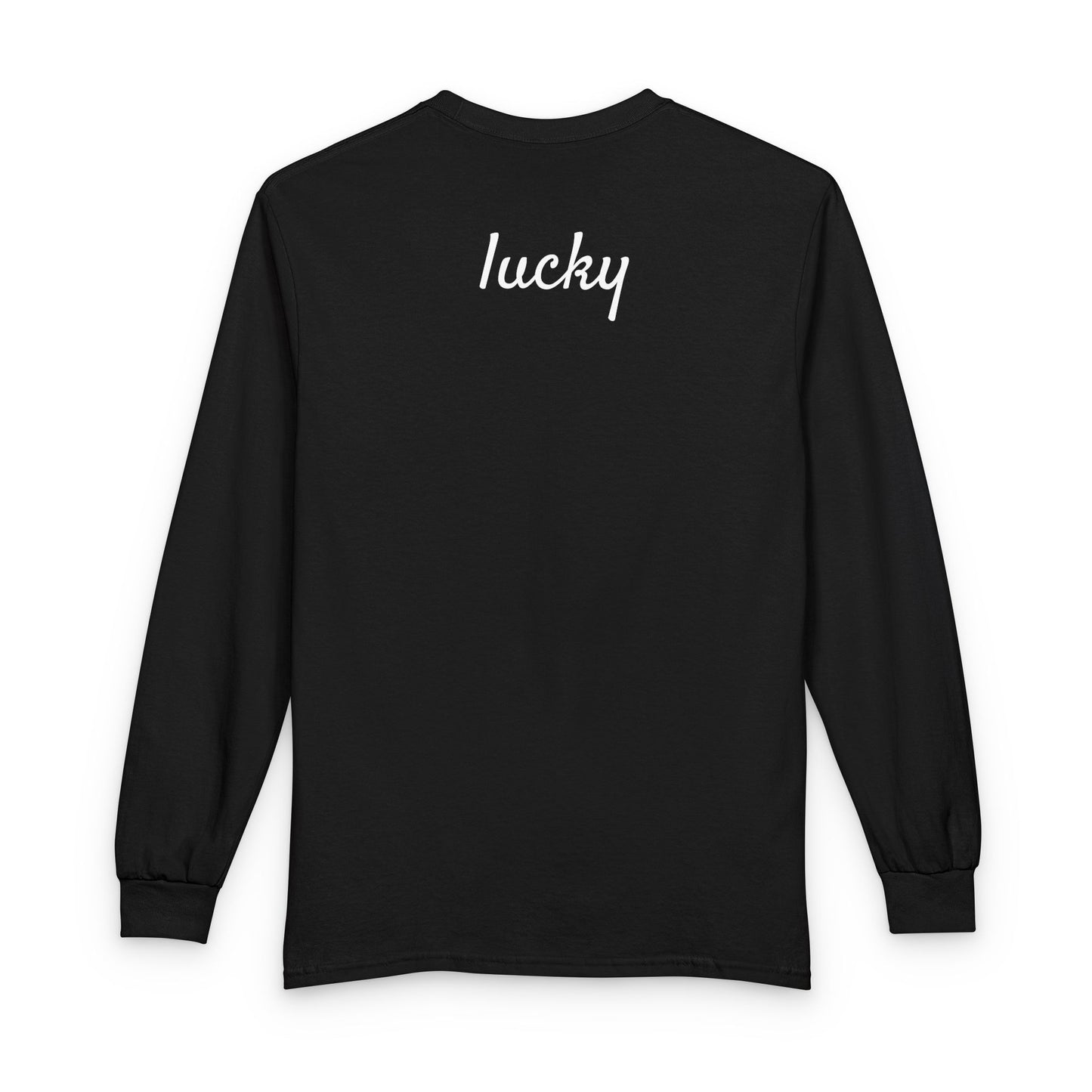 Personalize Long Sleeve T-Shirt - Minimal White Chest Shamrock Graphic
