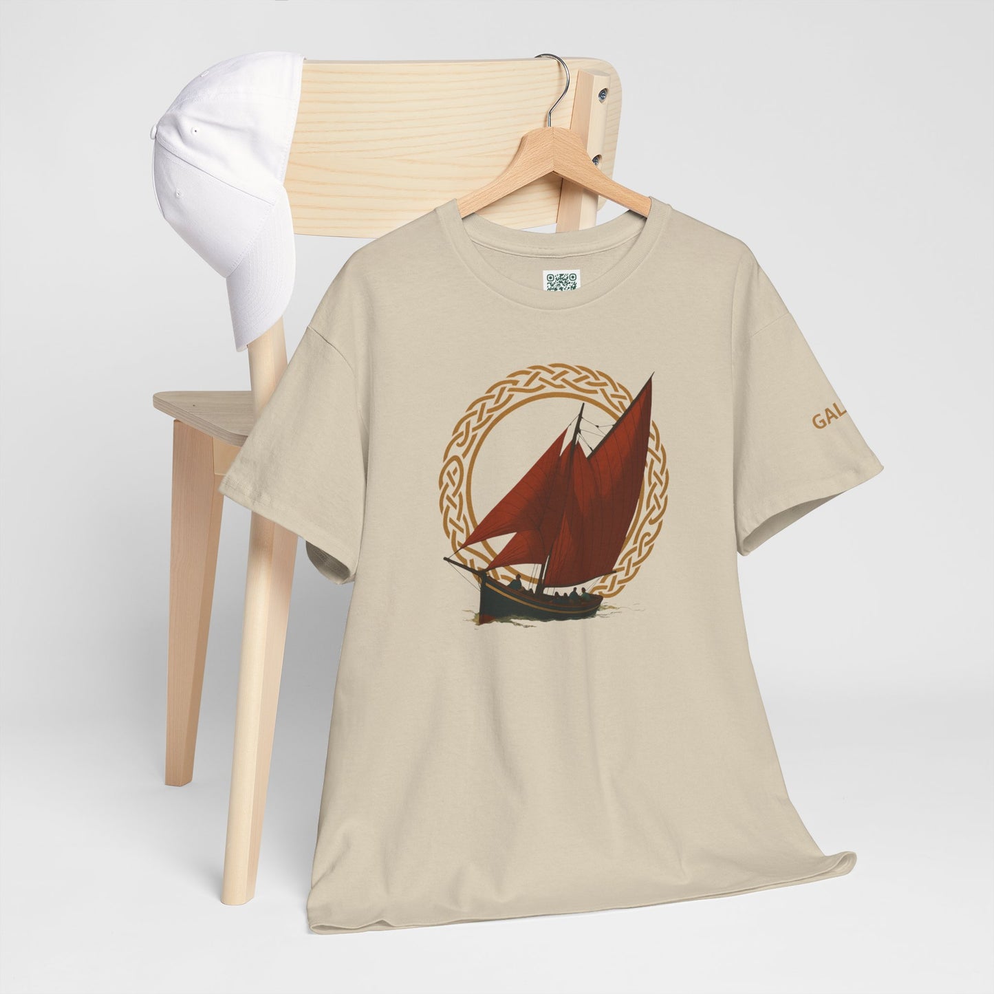 Galway Hooker Nautical T‑Shirt — "Heritage Sails On" Personalized Back & Sleeve Tee