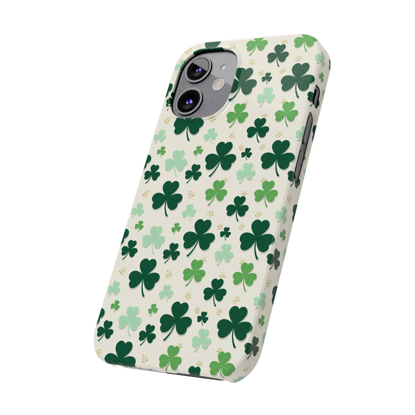 Shamrock Pattern Slim Phone Case — Irish Clover Protective Cover