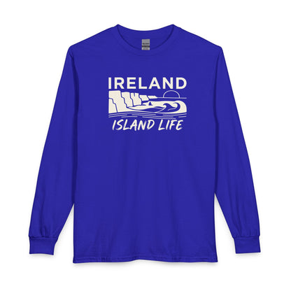 Ireland Island Life Long Sleeve Shirt — Personalize Retro Coastal Tee