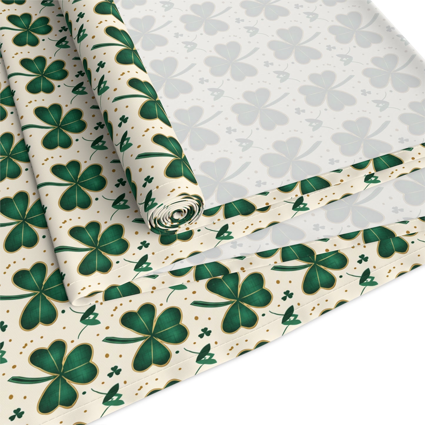 Shamrock Pattern Table Runner — Green Clover St. Patrick’s Day Decor