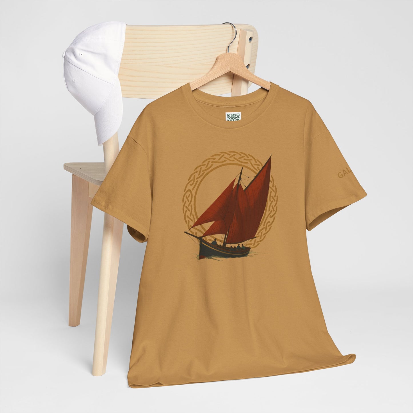 Galway Hooker Nautical T‑Shirt — "Heritage Sails On" Personalized Back & Sleeve Tee