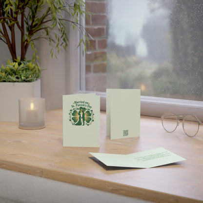 St. Patrick's Day Wedding Anniversary Greeting Card — "Married on St. Patrick's Day" Anniversary Card Personalize