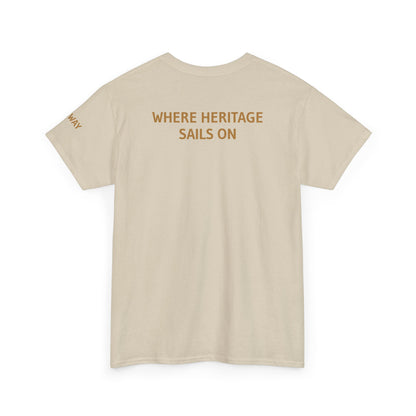 Galway Hooker Nautical T‑Shirt — "Heritage Sails On" Personalized Back & Sleeve Tee