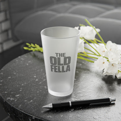 Frosted Pint Glass - "The Old Fella" 16oz Novelty Beer Glass