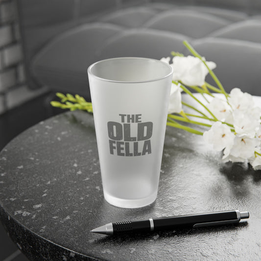 Frosted Pint Glass - "The Old Fella" 16oz Novelty Beer Glass