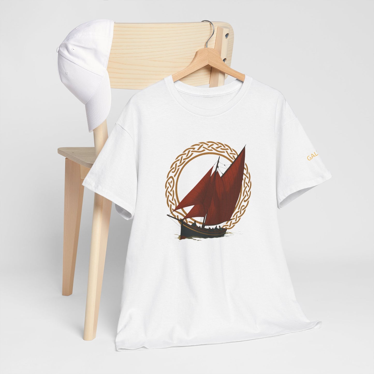 Galway Hooker Nautical T‑Shirt — "Heritage Sails On" Personalized Back & Sleeve Tee