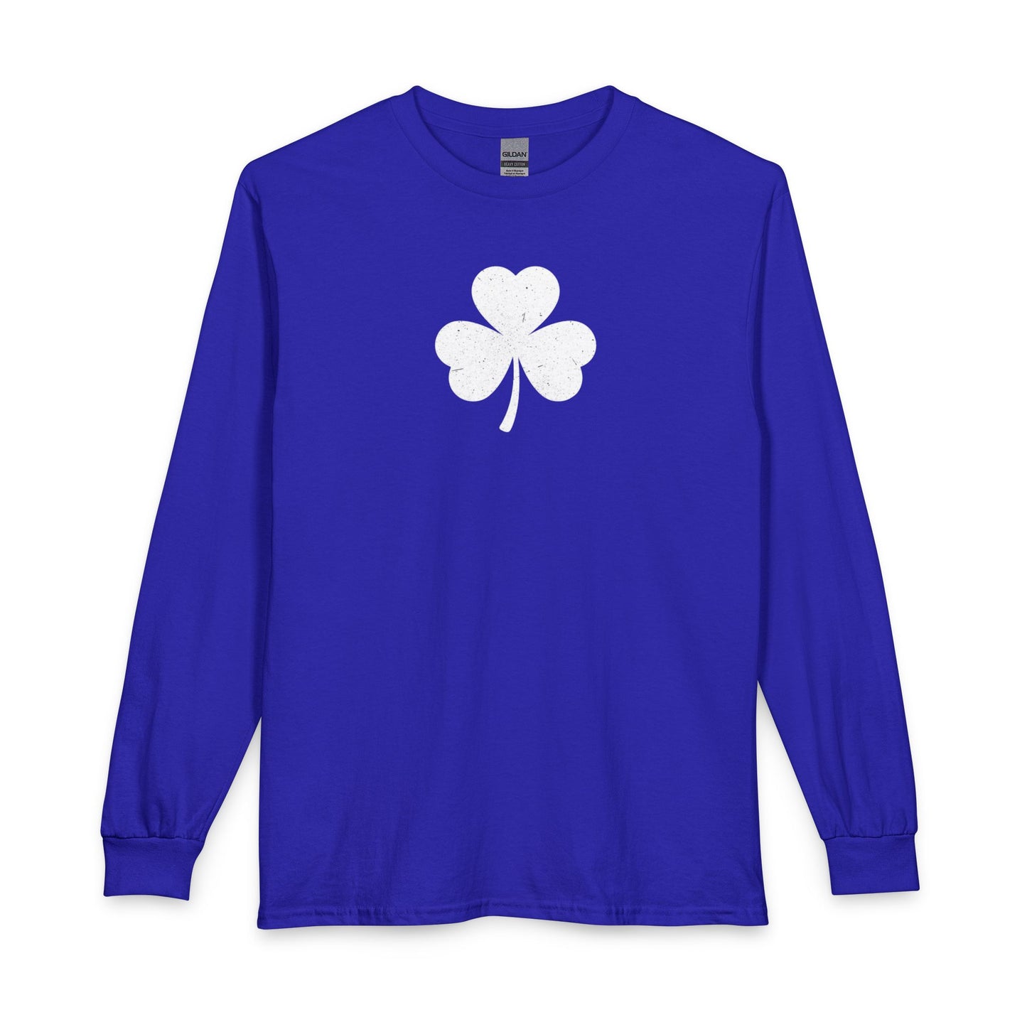 Personalize Long Sleeve T-Shirt - Minimal White Chest Shamrock Graphic