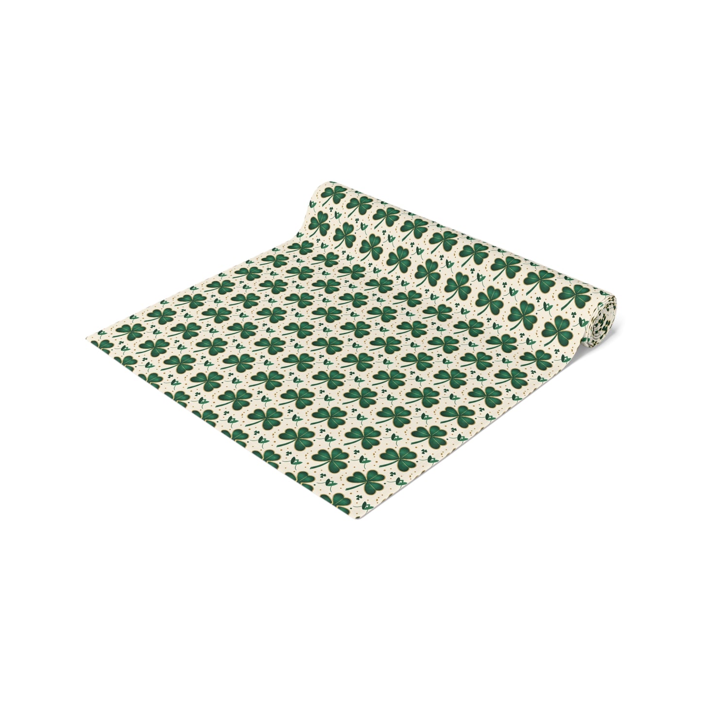 Shamrock Pattern Table Runner — Green Clover St. Patrick’s Day Decor