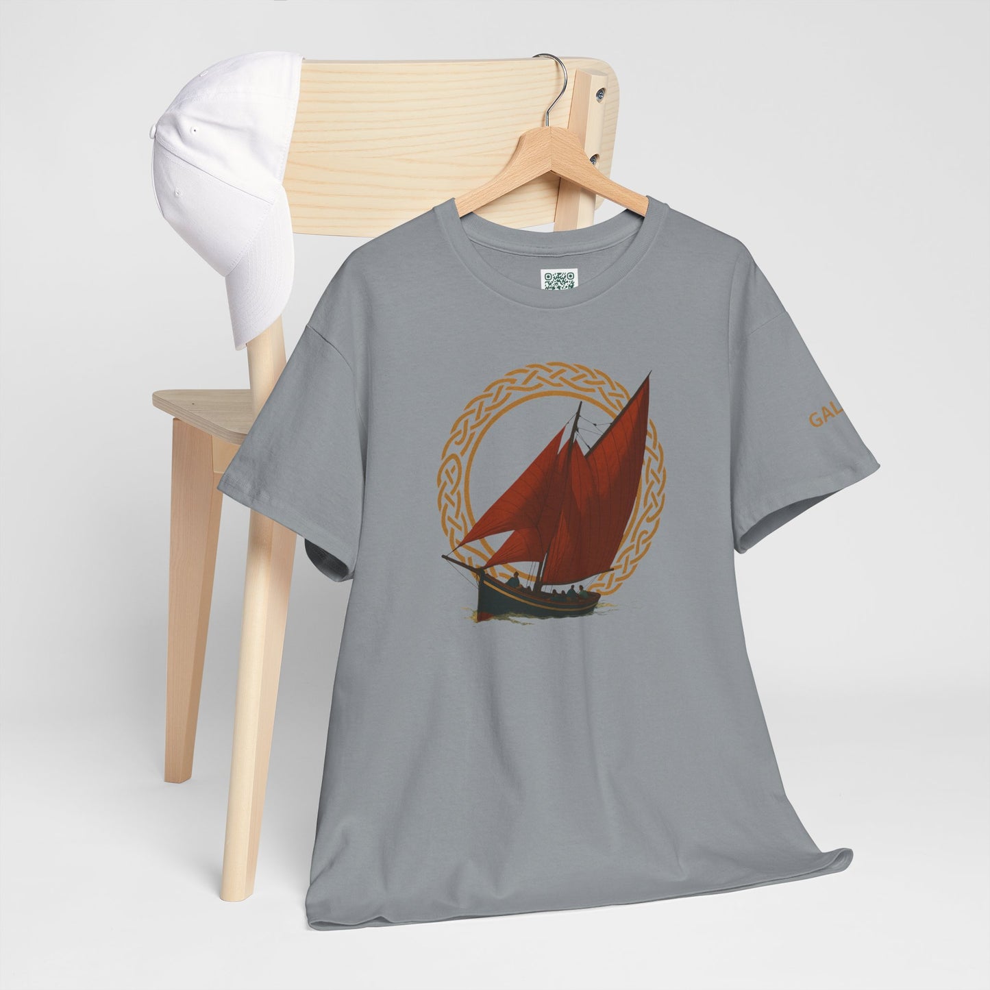 Galway Hooker Nautical T‑Shirt — "Heritage Sails On" Personalized Back & Sleeve Tee