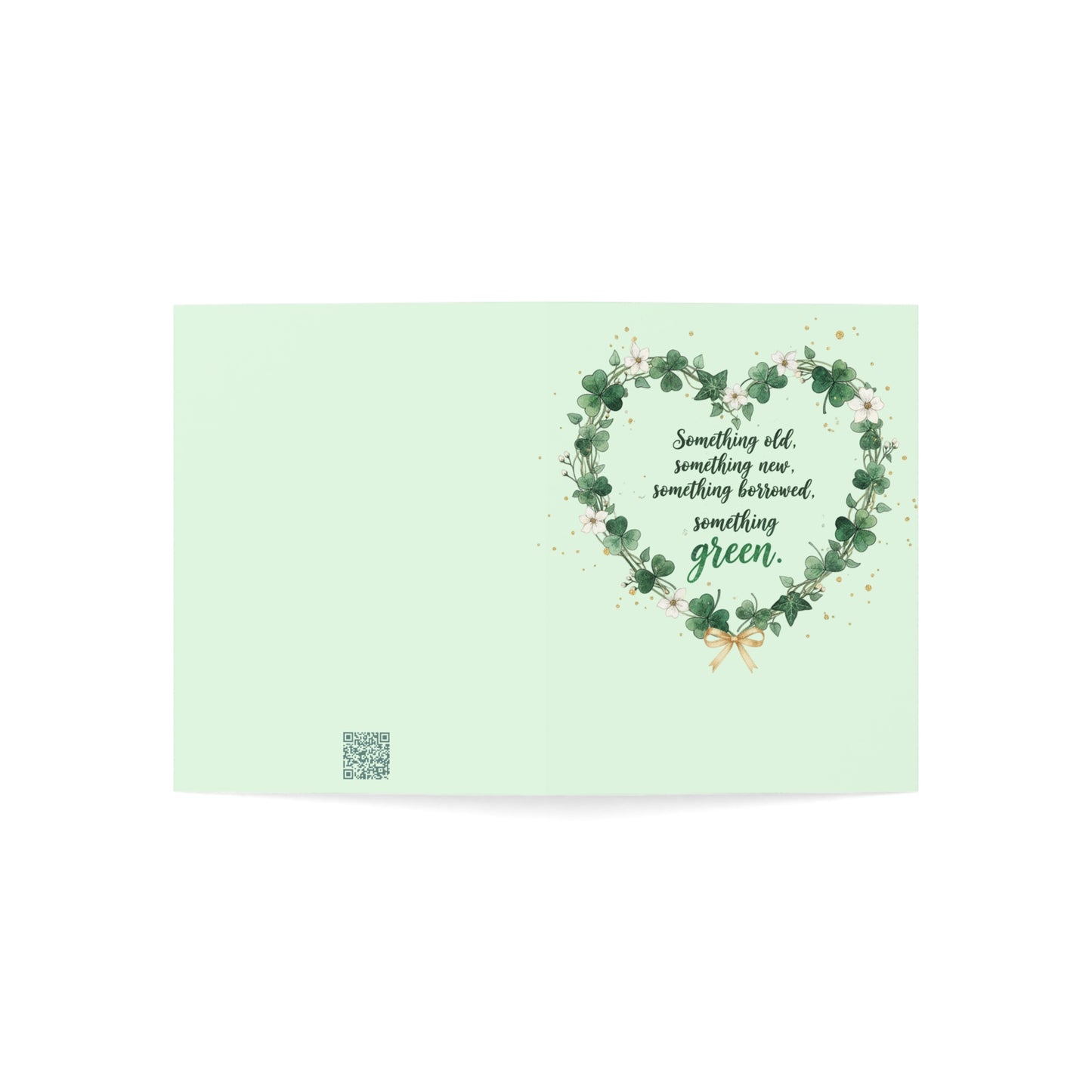 St. Patrick's Day Wedding Card — "Something old, something new, something borrowed, something green" — Personalized Congratulations
