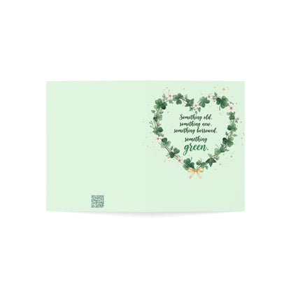 St. Patrick's Day Wedding Card — "Something old, something new, something borrowed, something green" — Personalized Congratulations