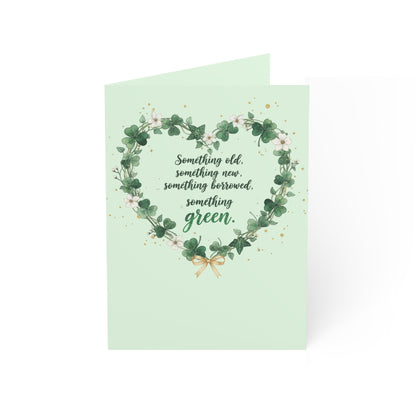 St. Patrick's Day Wedding Card — "Something old, something new, something borrowed, something green" — Personalized Congratulations