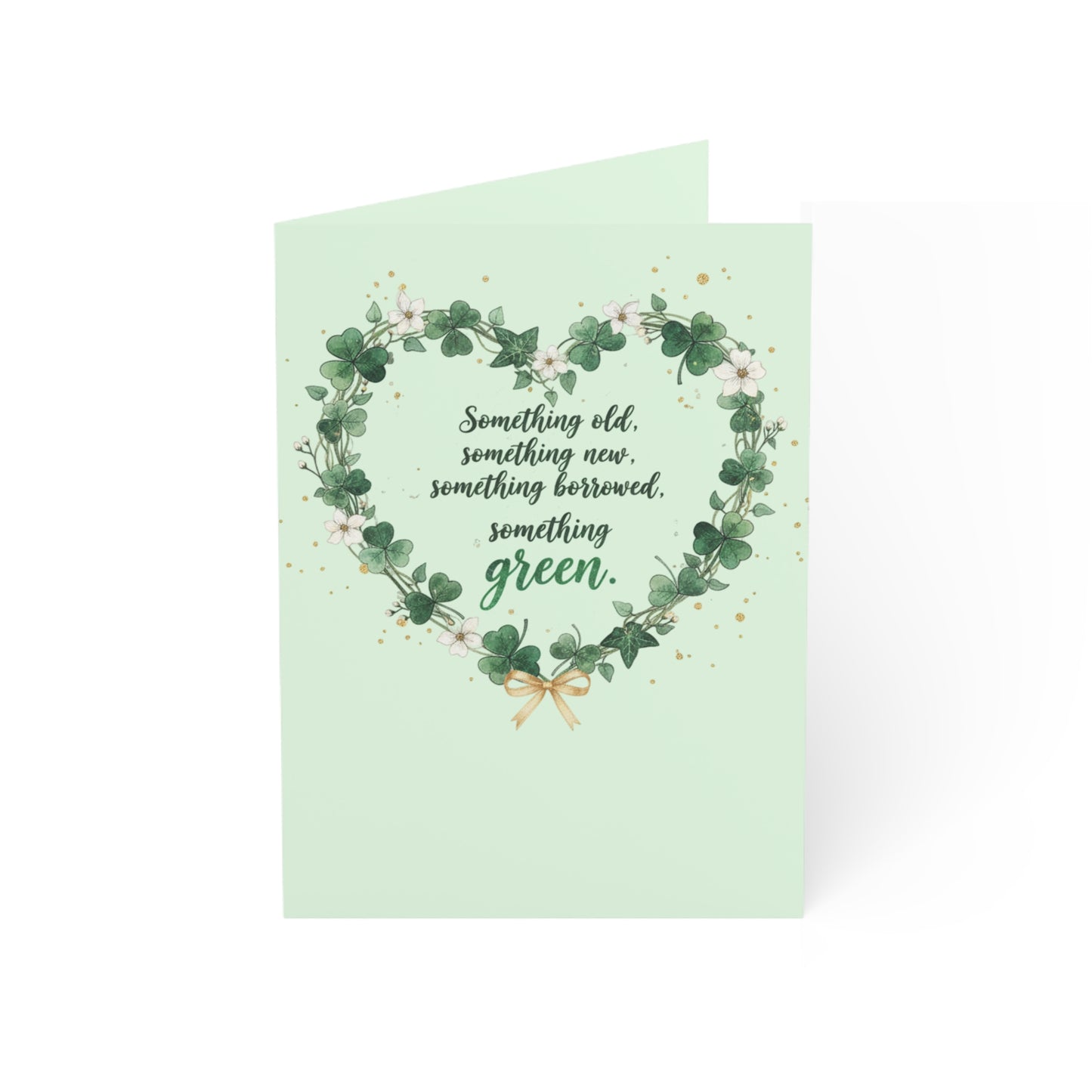 St. Patrick's Day Wedding Card — "Something old, something new, something borrowed, something green" — Personalized Congratulations