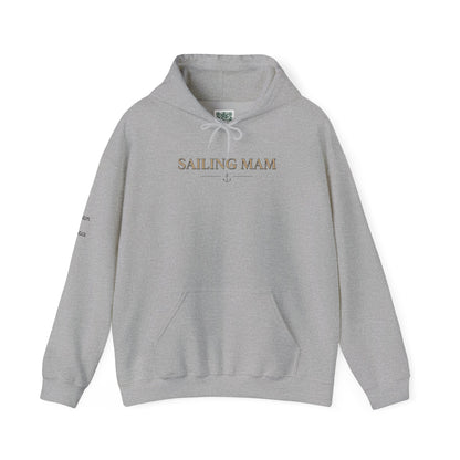 Sailing Mam Hoodie – Nautical Sailboat Graphic Pullover for Irish Sea-Loving Moms Personalize