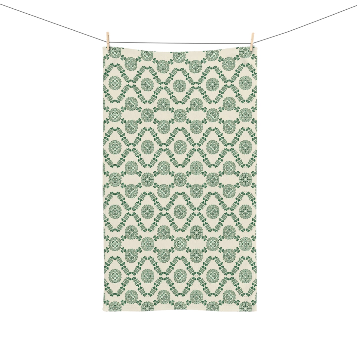 Green Moroccan Tile Hand Towel — Decorative Kitchen & Bath Accent