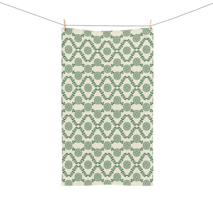 Green Moroccan Tile Hand Towel — Decorative Kitchen & Bath Accent