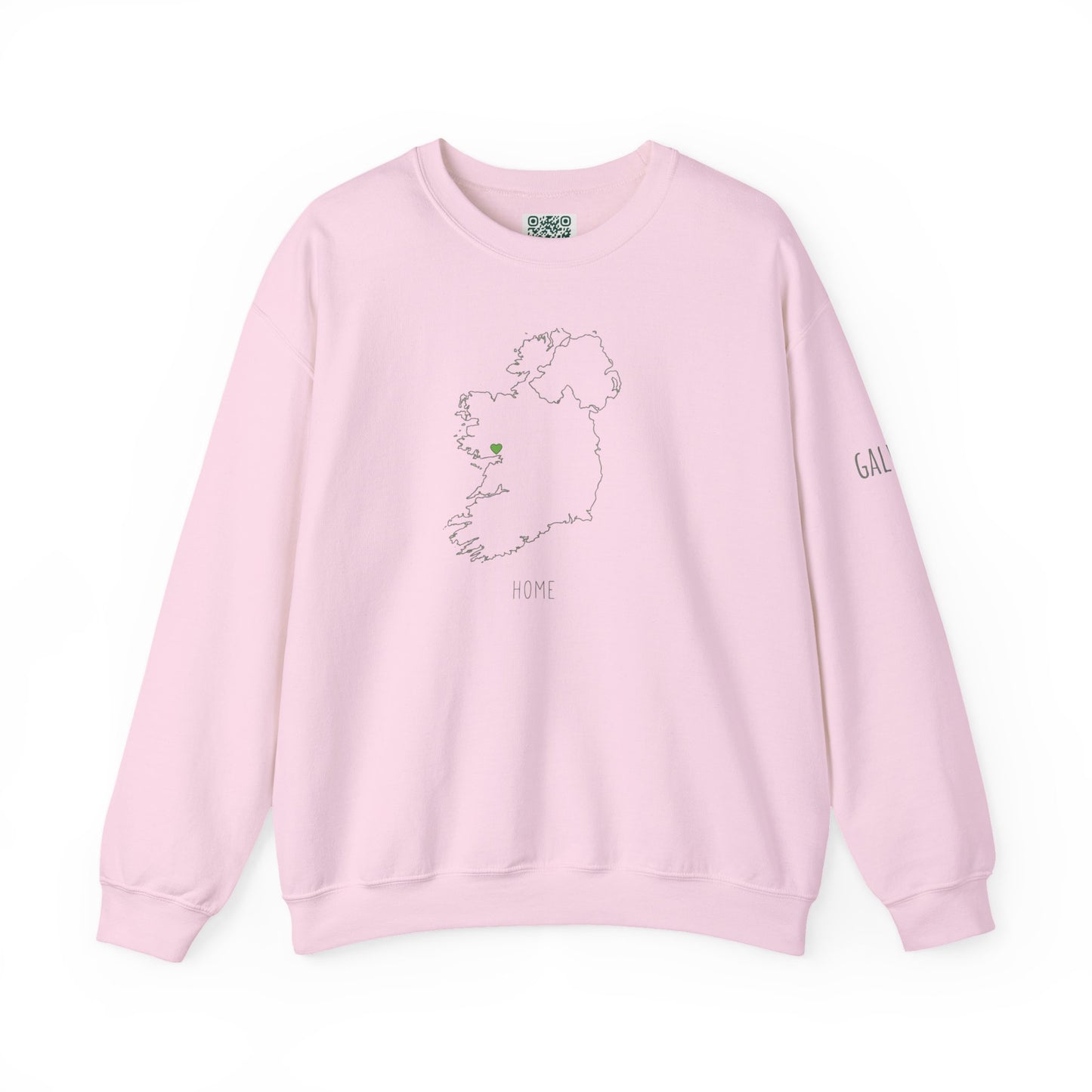 Ireland Outline Crewneck Sweatshirt — Minimal Irish Map Design with 'Heart' Accent Personalize